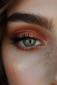 Embrace the warmth of your green eyes with rustic sienna eyeshadow shades that create a beautiful contrast and a touch of earthiness. #siennaeyeshadow #rusticmakeup #greeneyes #makeup #eyemakeup