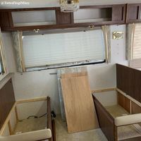 Custom RV dining table converts to fold out murphy bed | RVs, campers, travel trailers, and motorhomes without the dining booth