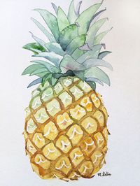 Pineapple Watercolor #Etsy