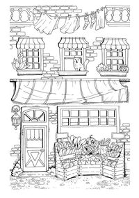 Nice Little Town Adult Coloring Book PDF Digital Pages For | Etsy