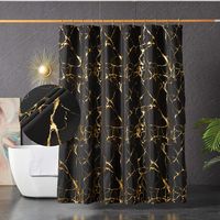 PRICES MAY VARY. Water-poof Fabric:The black and gold shower curtain fabric is made of waterproof polyester that is smooth, breathable, quick-drying, wrinkle-free, and anti-bubble to withstand a wet bathroom Unique design: Classic marble style and gold foil printed with bright shiny gold stripes on a solid black background, bring an elegant and a luxurious look to your bathroom,This black and gold shower curtain set is a perfect gift idea for friends Function: This modern shower curtain can prov