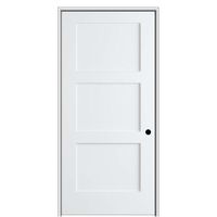 MMI Door Shaker Flat Panel 28 in. x 80 in. Left Hand Solid Core Primed HDF Single Pre-Hung Interior Door with 4-9/16 in. Jamb-Z03745805L - The Home Depot