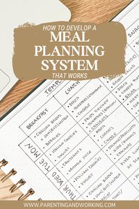 How to Develop a Meal Planning System that Works - Parenting and Working