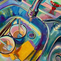 Kitchen Sink VII oil painting printed in quality materials. Choose your size and type of print.