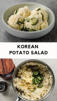 The ultimate Korean side dish: Korean Potato Salad, also known as Gamja Salad. Light, soft, fluffy, and creamy. With a tangy sweetness and plenty of vegetables to keep things fresh. A favorite side dish that's so delicious! Serve with Korean BBQ or with any other Korean dishes. Easy weeknight staple that also tastes good on your holiday table!