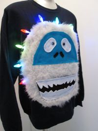 Light Up Ugly Christmas Sweater Bumble Abominable by MotherFrakers