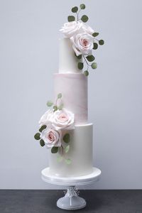 Dusky Pink Marble wedding cake by Blossom Tree Cake Company, Harrogate, North Yorkshire