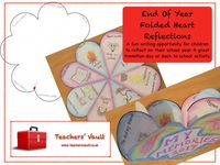 End Of Year Folded Heart Reflections - KS1, KS2, KS3 End of School and Transition Activities