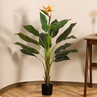 Primrue Faux Bird of Paradise Tree, Fake Plastic Flower Tree, Pre Potted Faux Greenry Tree | Wayfair