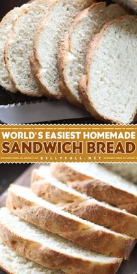 Make the World’s Easiest Homemade Sandwich Bread with just 5 pantry ingredients! This easy bread recipe is perfect for an easy homemade meal and is dairy free. It's also freezer friendly, so you can enjoy fresh bread anytime. Bake this simple yeast bread and savor every slice!