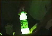 add peroxide and baking soda to moutain dew to make it glow!!! cool for kids! I will have to try this out!!!