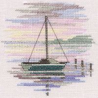 Minuets - Sailing Boat Cross Stitch Kit by Derwentwater Designs  This kit contains: 14 count pale lilac aida, stranded cottons in a bundle, metallic threads, needle, stitch diagram and instructions.  This kit uses full cross stitch, half cross stitch and some back stitch.  The finished size is 10 x 10cm.    We aim to despatch orders received before 1:30pm Monday to Friday the same working day (excluding weekends and Public or Bank Holidays). Orders received after this time will be despatched the