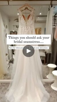 59K views · 1K reactions | 📌 Bookmark for your big day! #tagabride   When meeting with your bridal seamstress, here are some important questions to ask:  Timeline: Ask about the timeline for alterations and fittings to ensure everything will be ready in time for your wedding.  Cost: Clarify the cost of alterations and any additional fees for rush orders or special requests.  Experience: Inquire about their experience with bridal alterations and ask to see examples of their previous work or testimonials from other brides.  Alteration Possibilities: Discuss what alterations are possible for your dress and any limitations based on the design or fabric.  Fit: Be specific about how you want your dress to fit and ask for recommendations on alterations to achieve your desired look.  Bustle Optio