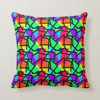 Vibrant Retro Style Geometric 80s Memphis Design Cushion | Zazzle.co.uk