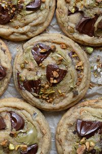 Pistachio Cream Chocolate Chip Cookies