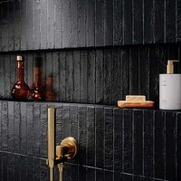 Shop Wabi Sabi Coal Black 1.5x9 Matte Ceramic Tile | TileBar.com