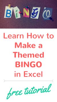 Create Bingo game cards using Excel! Short tutorial on how to make bingo cards that you can customize for any theme. Bingo is a fun game for a wedding shower, bridal shower, retirement party, office party, for keeping the kids busy, etc! All you'll need is access to Excel and a list of words you can use for your bingo game.