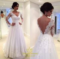 vampal.co.uk Offers High Quality White Sheer Lace Sleeve Sweetheart Neckline A…