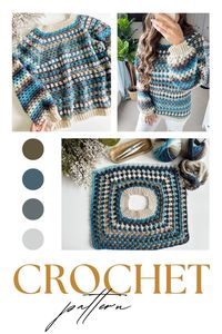 The one-piece construction and the granny stitch crochet pattern add texture and interest, creating a statement piece that’s still easy to wear. And with the step-by-step video tutorial, even beginners can create this unique sweater in inclusive sizing XS to 5X.