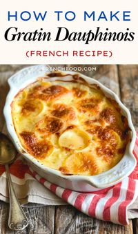 Indulge in the rich, creamy decadence of Gratin Dauphinois - a classic French potato dish that's perfect for cozy nights in or elegant dinner parties. Layers of thinly sliced potatoes are baked to perfection in a luxurious cream and cheese sauce. This comforting recipe is sure to become a new family favorite! #GratinDauphinois #FrenchRecipe #PotatoGratin