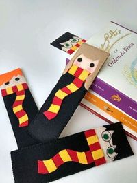 Marcador de página retangular,com personagens dos livros e filmes do Harry Potter, confeccionado em feltro, 100% feito a mão, ótimo, para presentear e oferecer como lembrança - C64DCF