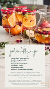 holiday sangria, sangria recipe, white sangria, christmas sangria, festive holiday cocktails, festive Christmas drink, pitcher drink, holiday pitcher, large batch cocktail