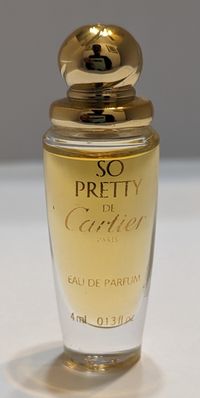 So Pretty de Cartier Mini Perfume New without Box Splash 4ml - .13fl oz FULL Glass Bottle France Please note due to the vintage nature of this piece that scents may vary.