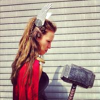 Amazing hair for Thor cosplay. LOVE the viking braid.