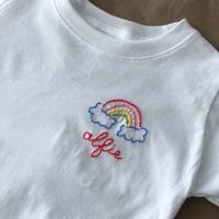 Rainbow Name Tees Hand Embroidered Custom Baby, Toddler, Youth Shirt - Etsy