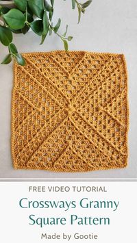 Unusual Granny Square Crochet Pattern - The Crossways Granny Square - Made by Gootie