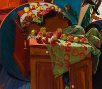 Still LIfe with Apples, Jack Beal, Oil on Canvas, 48 x 54 in, 1965.