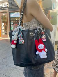 #coach #janebirkinstyle #miffy #pekochan #crochet #coquette #ribbon #trinkets #charms