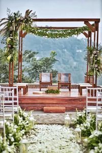 Simple green mandap decor