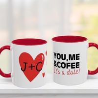 Couples First Initials Coffee Mug, Personalized Cup, You Me & Coffee It's a Date, Custom Anniversary Drinkware, Gift for Him Her, Wedding by CamCreativeDesign on Etsy