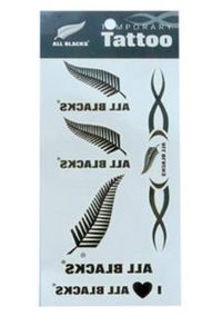 The All Blacks Rugby Temporary Tattoos are lots of fun to wear to rugby games or parties. The rugby tattoos look fabulous on the skin. Easy to apply, they last for ages, and are easy to remove as well. The All Blacks Temporary Tattoos are Official Licensed Product of the New Zealand Rugby Union.