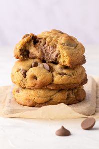 Crips on the outside, gooey in the middle and packed with milk chocolate chips – these are my best-ever Thick Chocolate Chip Cookies!