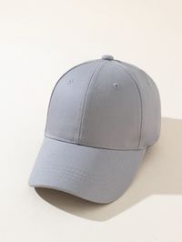 Grey Casual   Cotton Blends Plain Baseball Cap Embellished  Spring/Fall Kids Accessories