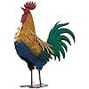 TERESA'S COLLECTIONS Large Metal Rooster Garden Statues Decor, 21 Inch Outdoor Chicken Sculpture Figurines Bird Yard Art for Farm Patio Lawn Kitchen Decorations,Gifts for Mom