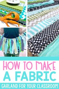 A fabric garland is a great way to make your classroom feel welcoming, while adding a pop of color. Best of all, it's a super easy craft that you can make! No sewing required. Easy peasy.