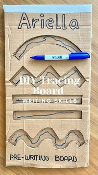 Crafty Moms on Instagram: "ERASABLE TRACING BOARD ✏️ What a fun way to practice pre-writing skills with this DIY erasable board. When you add tracing to your child’s drawing time, it helps them refine those pre-writing skills, laying a strong foundation for drawing and emerging writing💡 To make this you will only need: * A piece of cardboard * A cutter * Clear tape * Dry erase makers We hope you like it✨ Don’t forget to save this post for later or share it with someone who might like it o