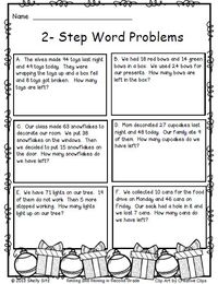 Christmas math--2-step word problems--math for 2nd grade