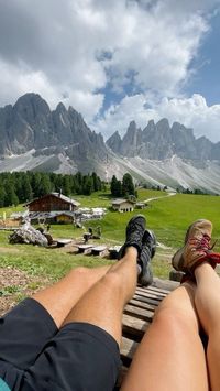 Dan Spieler & Alex Adimando | Luxury Travel Couple on Instagram: "⬇️Hike details below…  📌Save this hike for your future Dolomites planning! Welcome to the Geisler Alm, and you will take the Adolf Munkel trail to get here.  🏔️This is truly a one of a kind hike as you hike to an Italian Refugio where you can order a delicious and fresh lunch and stop for a mid hike spritz! This is so refreshing after hiking and we have NEVER experienced a full blown restaurant in the middle of a hike before!   🥾Then, there’s also this huge setup of comfortable lounge chairs facing the iconic mountain peaks for you to take a break and relax. It was so peaceful to take a moment here before hiking back.   Overall you get to enjoy beautiful hiking views, farmland animals along the way, a mid hike lunch & spr