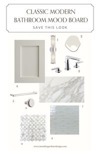 Transform your bathroom into a luxurious oasis with our Get The Look: Bathroom Mood Boards, featuring classic modern inspiration and ideas that will make your bathroom the relaxing retreat you've always wanted. Explore our collection of beautiful designs, textures, and colors, and find the perfect blend of style and function for your personal space. Don't wait – save this pin now to start your ultimate classic modern bathroom transformation!