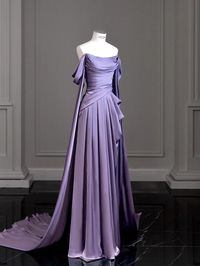 Modest Purple Satin Long Prom Dress,Purple Evening DressModest Purple Satin Long Prom Dress,Purple Evening Dress