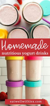 Looking for a healthy snack for kids? Our homemade yogurt drinks are both delicious and healthy, perfect as a snack or a quick breakfast on the go. Plus, they taste better and are more budget-friendly than the store-bought ones.