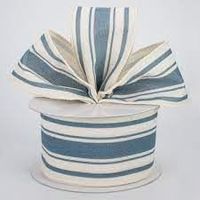 Amazon.com: Farmhouse Stripe Cotton Wired Edge Ribbon, Ivory Farmhouse Blue - 2.5" x 10 Yards