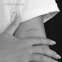 Set of three minimalist AMAR wave temporary tattoos. Size: 1.4 in / 3.4 cm (width)