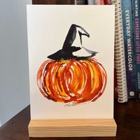 Halloween Art Print Watercolor Art Printed 8x10 or 5x7 - Etsy