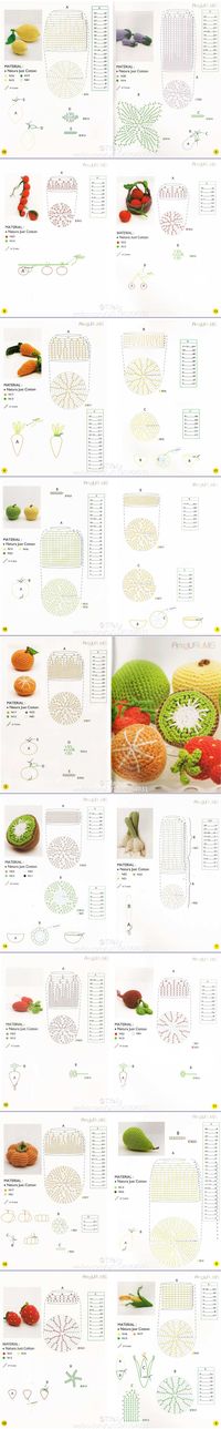 Amigurumi Fruits & Vegetables - Chart ❥ 4U hilariafina http://www.pinterest.com/hilariafina/