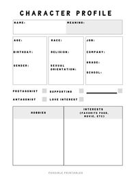 Get to know your characters. Stuck with your plot? Let your characters drive the plot when you're feeling stuck. Write that book/novel. #Nanowrimo #Writers #Printable #Characters #Writing